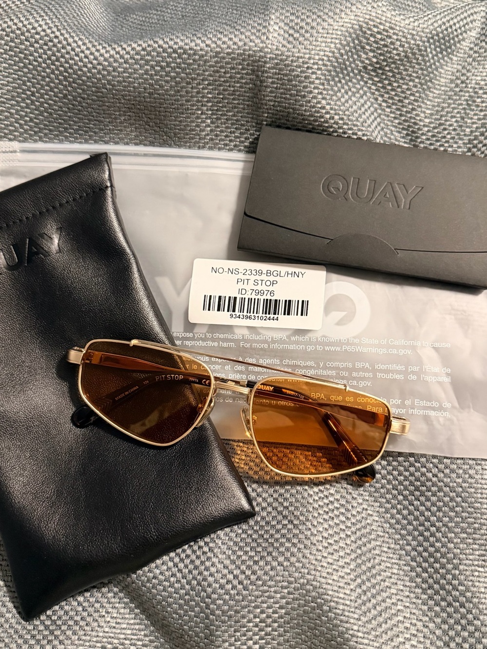 Quay Australia Pit Stop Gold Frame Brown Lens Sunglasses